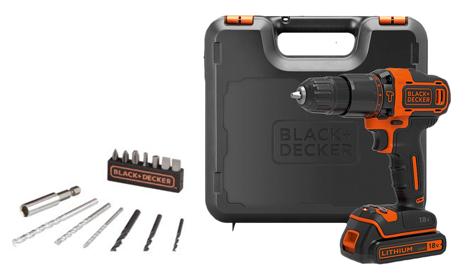 BDCHD18K - Máy khoan động lực dùng pin Black & Decker Li-ion 18V/1.5Ah 10mm